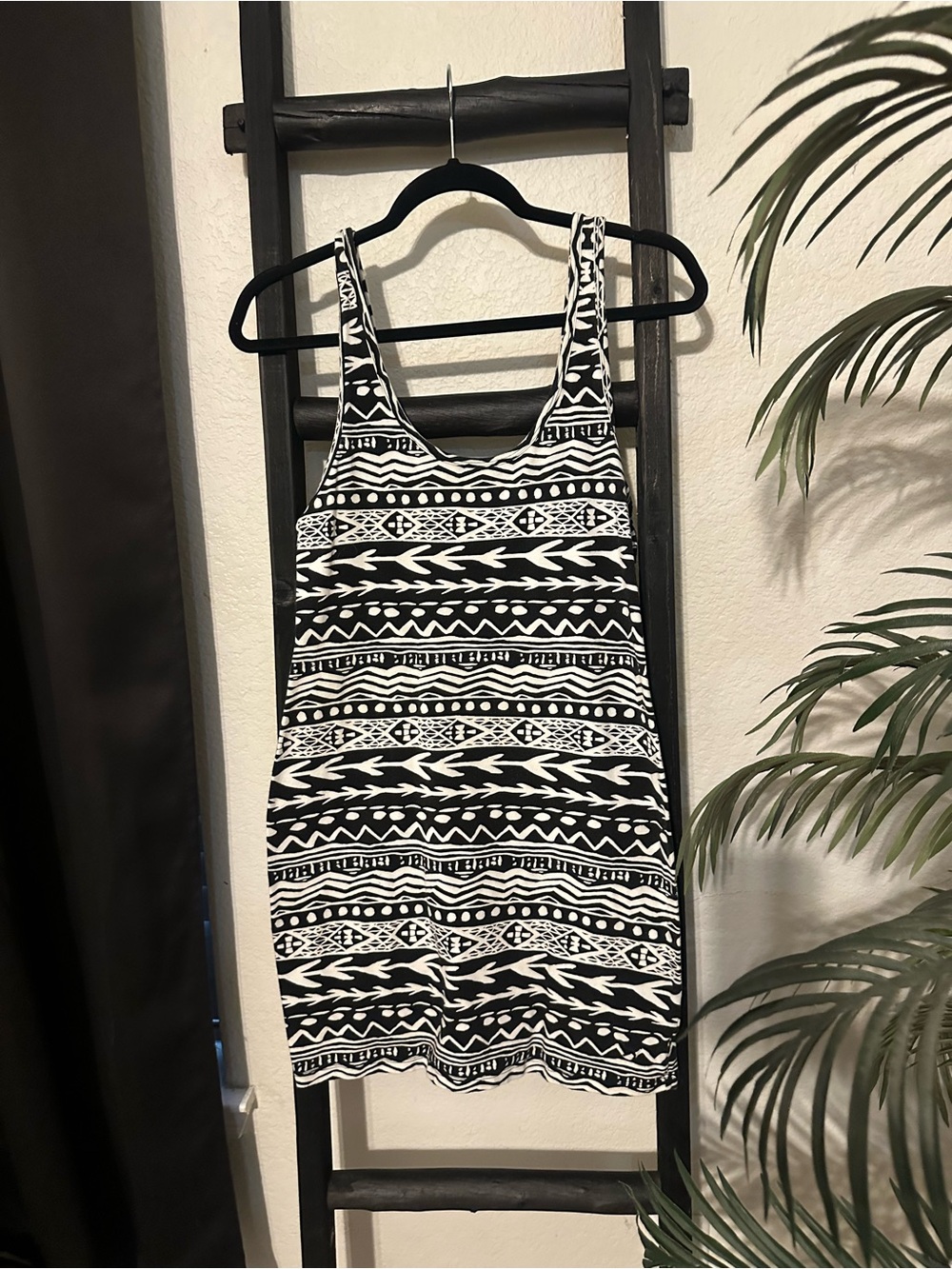 PINK Victoria's Secret Black & White Tribal Tank Dress